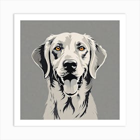 A Minimalistic Vetor Art Silheaute Of A Dog The Dog Looks So Happy Single Color Solid Background 334174191 Art Print