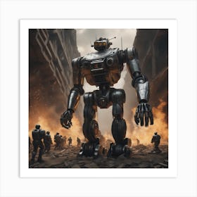 Robots In Space 1 Art Print