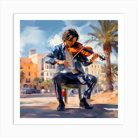 Man Playing The Violin Art Print