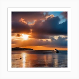 Sunset On The Sea Art Print