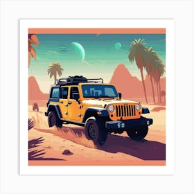 Jeep In The Desert 6 Art Print