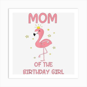 Mom 1st First Birthday Matching Family Flamingo Party Art Print