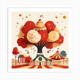 Circus Tree Art Print