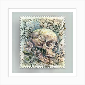 Skull And Flowers 5 Art Print