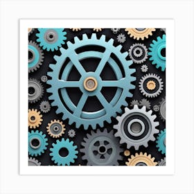 Gears Background 1 Art Print