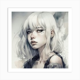 Girl With White Hair Art Print