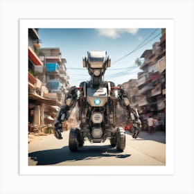 Robot In The City 15 Art Print