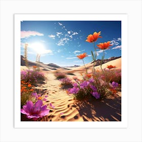 Flowers In The Desert Art Print