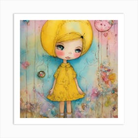 Little Girl In Yellow Dress Art Print