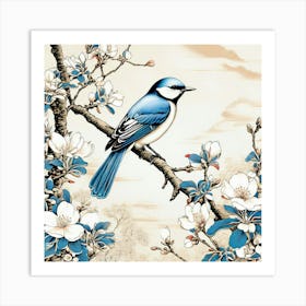 Chinese Bluebird Art Print