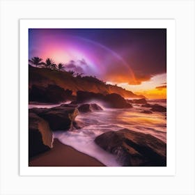 Rainbow Over The Ocean Art Print