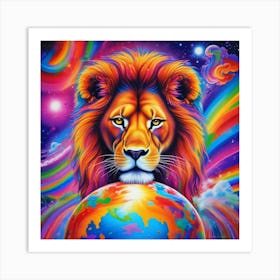 Rainbow Lion Art Print