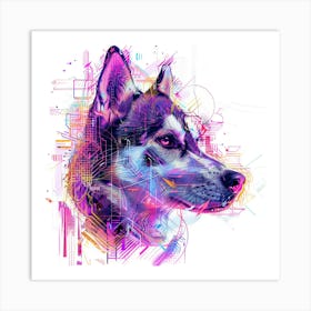 Abstract Husky Art Print