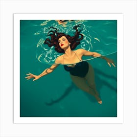 Underwater Woman 3 Art Print