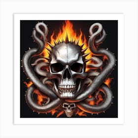 Skull And Scorpion Art Print