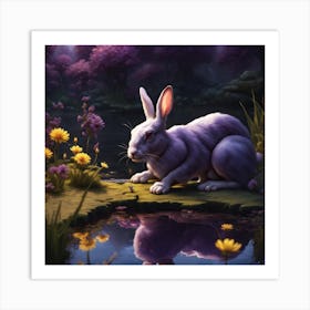 Rabbit In The Woods Art Print