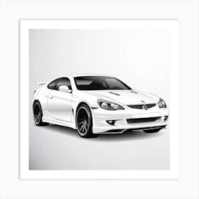 White Sports Car 8 Art Print