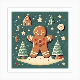 Christmas Gingerbread 1 Art Print