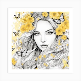 Butterfly Girl 24 Art Print