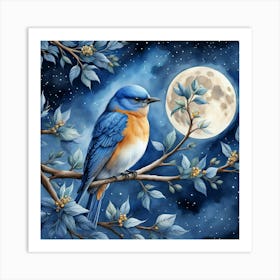 Bluebird At Night Poster