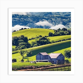 Farm In The Countryside Art Print