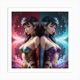 Two Asian Women Art Print