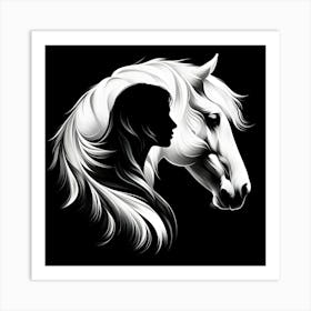 Woman And A Horse 4 Art Print