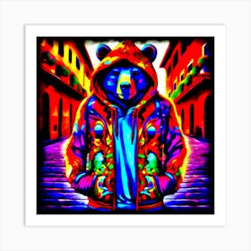 Psychedelic Hip Bear Art Print