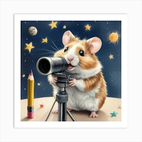 Hamster With Telescope 6 Art Print