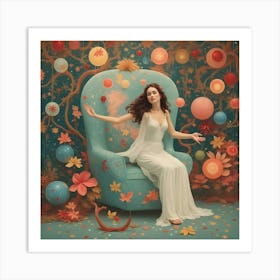 Girl In A Chair Art Print