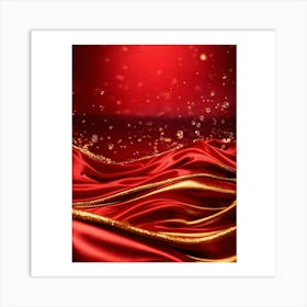 Gold And Red Background Art Print