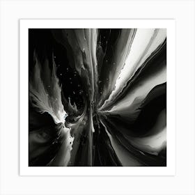 Abstract Black And White Painting 2 Art Print