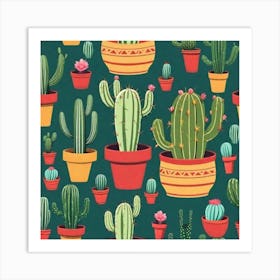 Cactus Pattern 1 Art Print