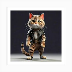 Firefly Animated, Character, 3d, Tabby Cat, Rocker, Standing, Front Paws, Back Paws, Clear Paws, Scr (8) Art Print