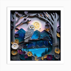 Owl In The Woods 1 Art Print