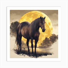 Full Moon Horse 1 Art Print