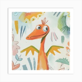 Cute Muted Pteranodon Dinosaur 2 Art Print