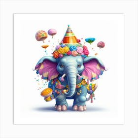 Birthday Elephant 2 Art Print