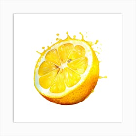 Lemon Juice Splash Art Print