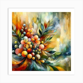 Flowers oil painting abstract painting art 17 Art Print