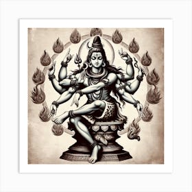 Hindu God Lord Siva Art Print