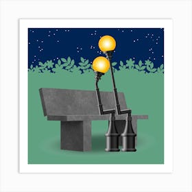 Lanterns Lamp Posts Park Bench Art Print