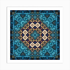 Abstraction Watercolor Blue Pattern 2 Art Print