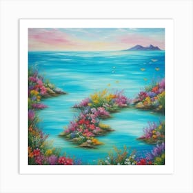 Flowers By The Sea 1 Art Print