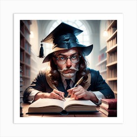 Professor In A Library Art Print