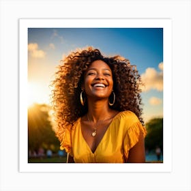 Smiling African American Woman 1 Art Print