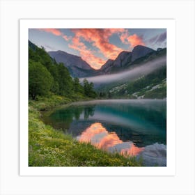 Sunrise In Slovenia Art Print