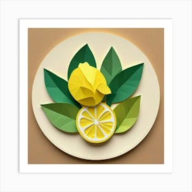 Lemon And Leaf Art Art Print