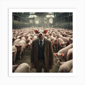 Pigs In A Barn Art Print