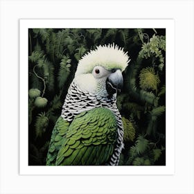 Ohara Koson Inspired Bird Painting Parrot 2 Square Art Print